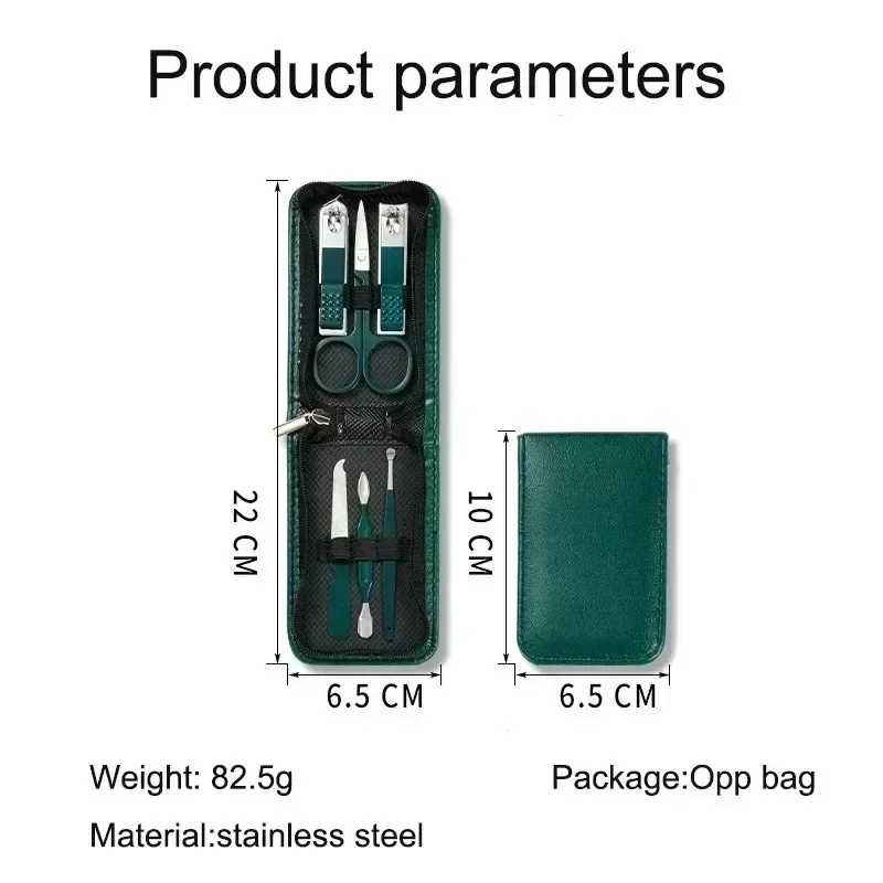 6 uds tijeras cortaúñas portátiles juego de herramientas de manicura y pedicura para hombres y mujeres kits de pedicura verdes