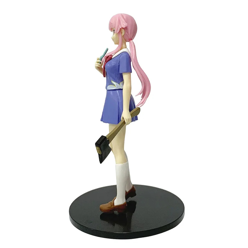Auf lager 17 cm Zukunft Tagebuch Mirai Nikki Gasai Yuno Anime Uniform Kleid Stehende Haltung Action Figur Modell spielzeug Thanksgiving – Detail 8