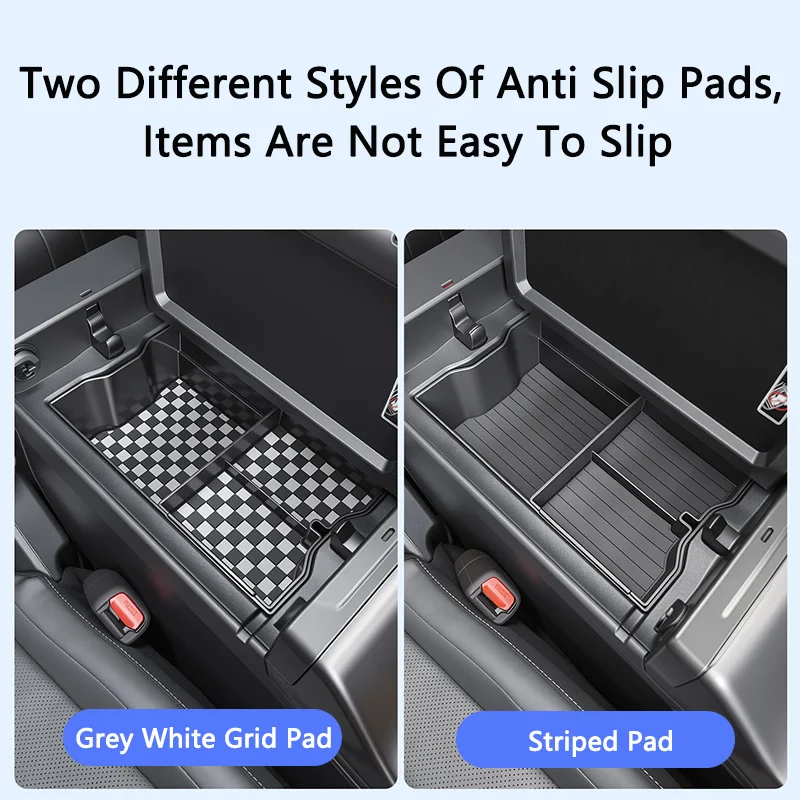 ABS Sliding Central Armrest Storage Box Push Pull Car Armrest Box Double-layer Compartment Organizer Tray Fit For Toyota RAV4 26