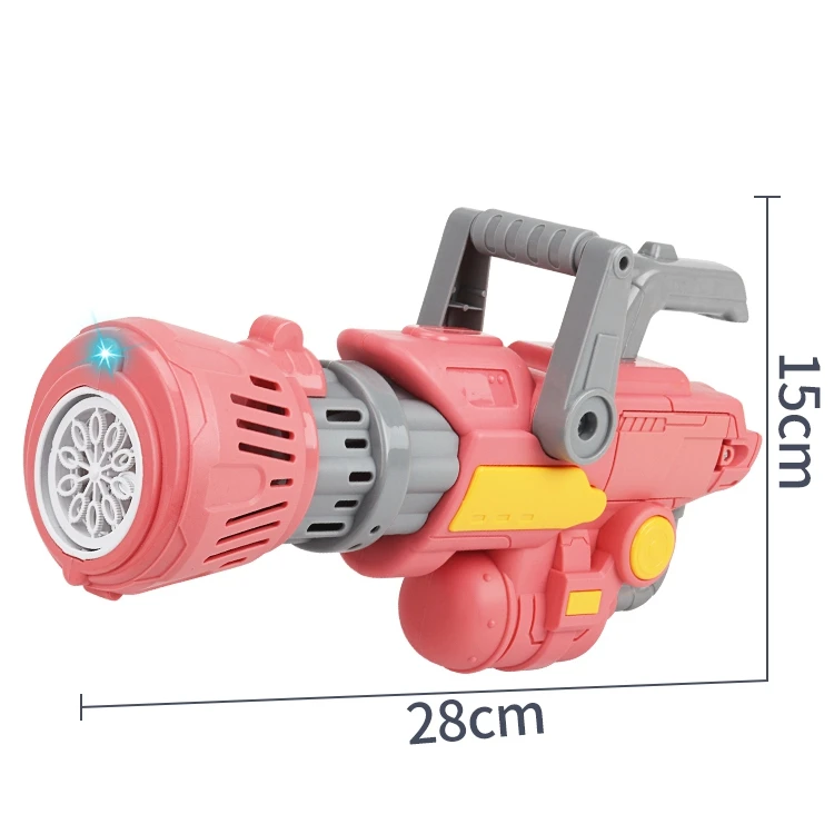 

Gatling-Style Bubble Machine Gun - Automatic LED Light-Up Kids' Bubble Blaster, High-Capacity Bubble Fun for Outdoor Play and Pa