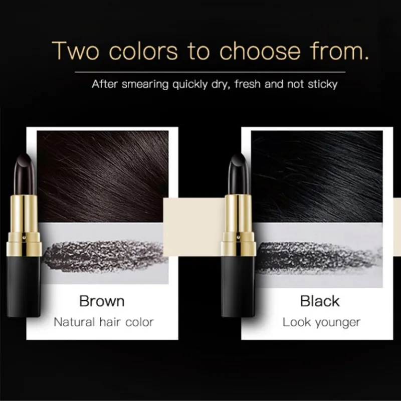 Bright Hair Pen  Hair Dye Pen Hairline Fill Instant Gray Root Coverage Hair Color  Modify Cream Stick 3.8g Makeup Tools