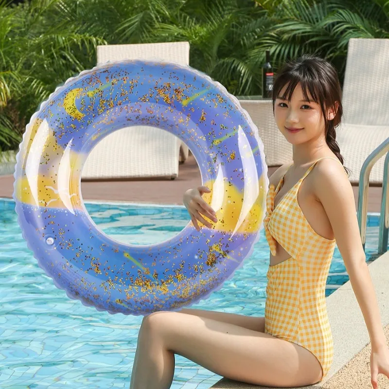 Cartoon Aufblasbare Spielzeuge Meteor-Druck Schwimmring PVC Langlebiger Aufblasbarer Schwimmreifen Sommer Pool Strand Urlaub Wasserspielzeug