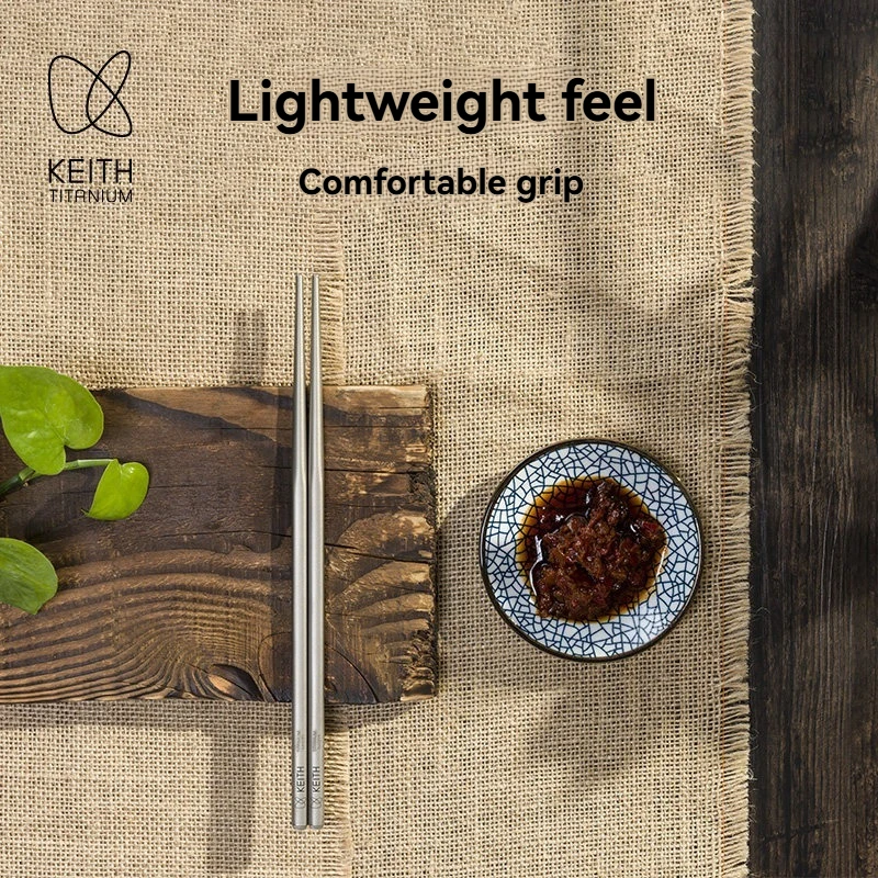 

Keith Titanium Round Chopsticks Food Sticks Outdoor Travel Tableware For Camping Picnic Hiking Chinese Light Chopsticks Ti5620