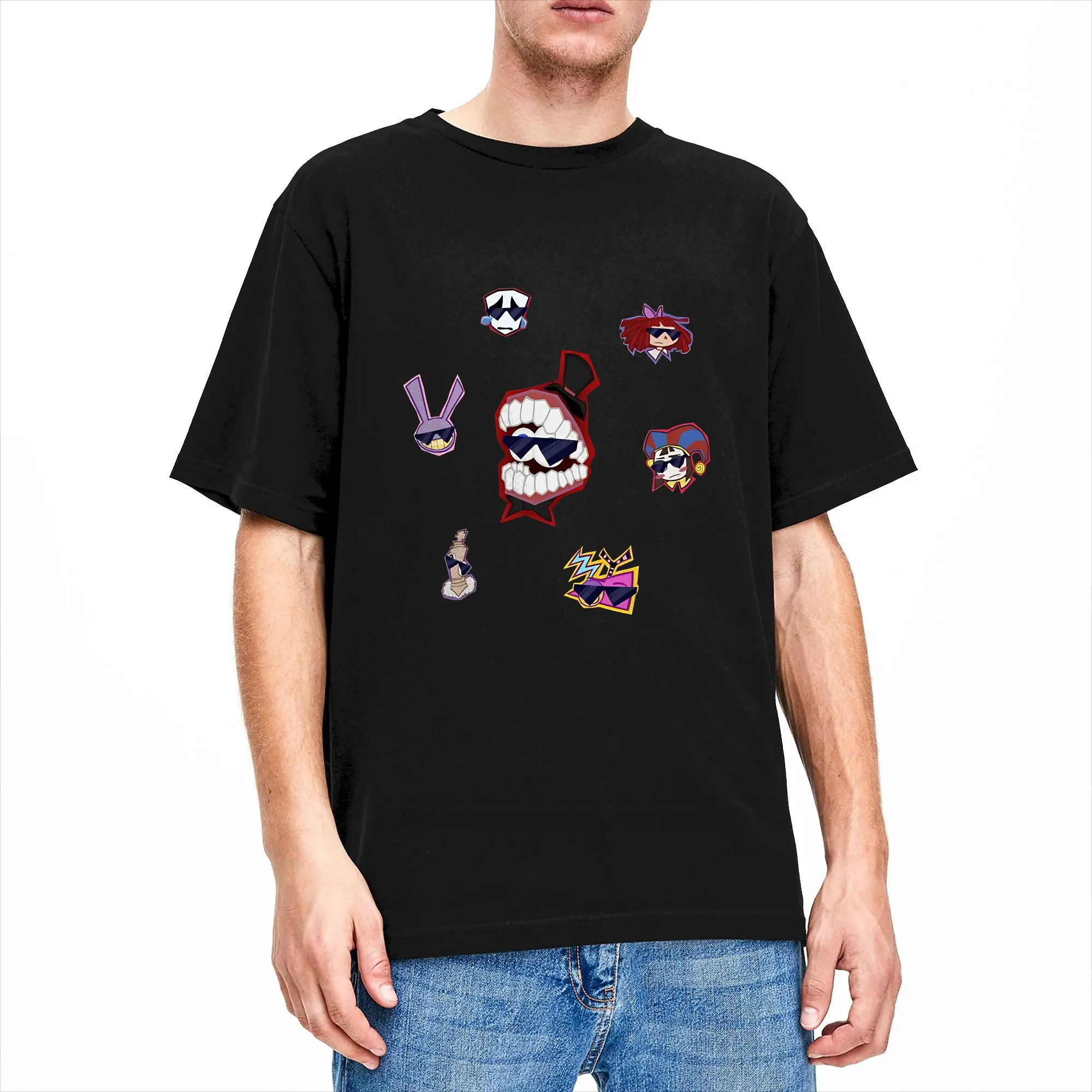 Unique Amazing Circus Jax TADC Rabbit T-Shirts Men O Neck Pure Cotton T Shirts  Short Sleeve Tee Shirt Gift Idea Tops
