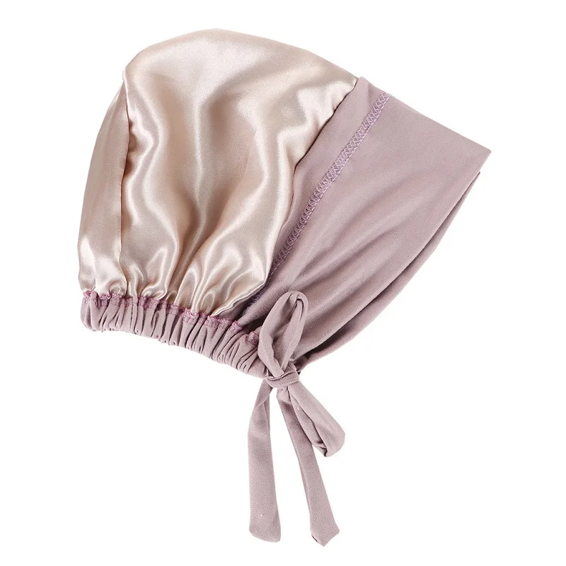 KepaHoo Double Layer Satin Lining Jersey Inner Hijab Cap Muslim Underscarf Bonnet Female Headband Caps Islam Ramadan Bandage