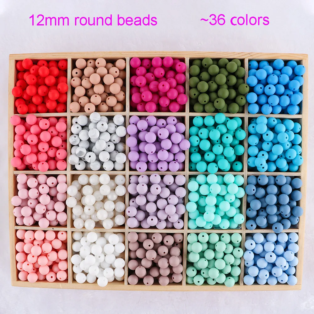 Kovict 50pcs Silicone Beads 9/12/15mm Round Pearl Silicone Beads For Jewelry Making DIY Bracelet Necklace Jewelry Accessories