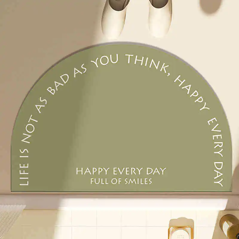 VIKAMA – tapis de sol de salle de bain minimaliste haut de gamme, absorbant l'eau, à séchage rapide, antidérapant, pour porte d'entrée, décoration de la maison