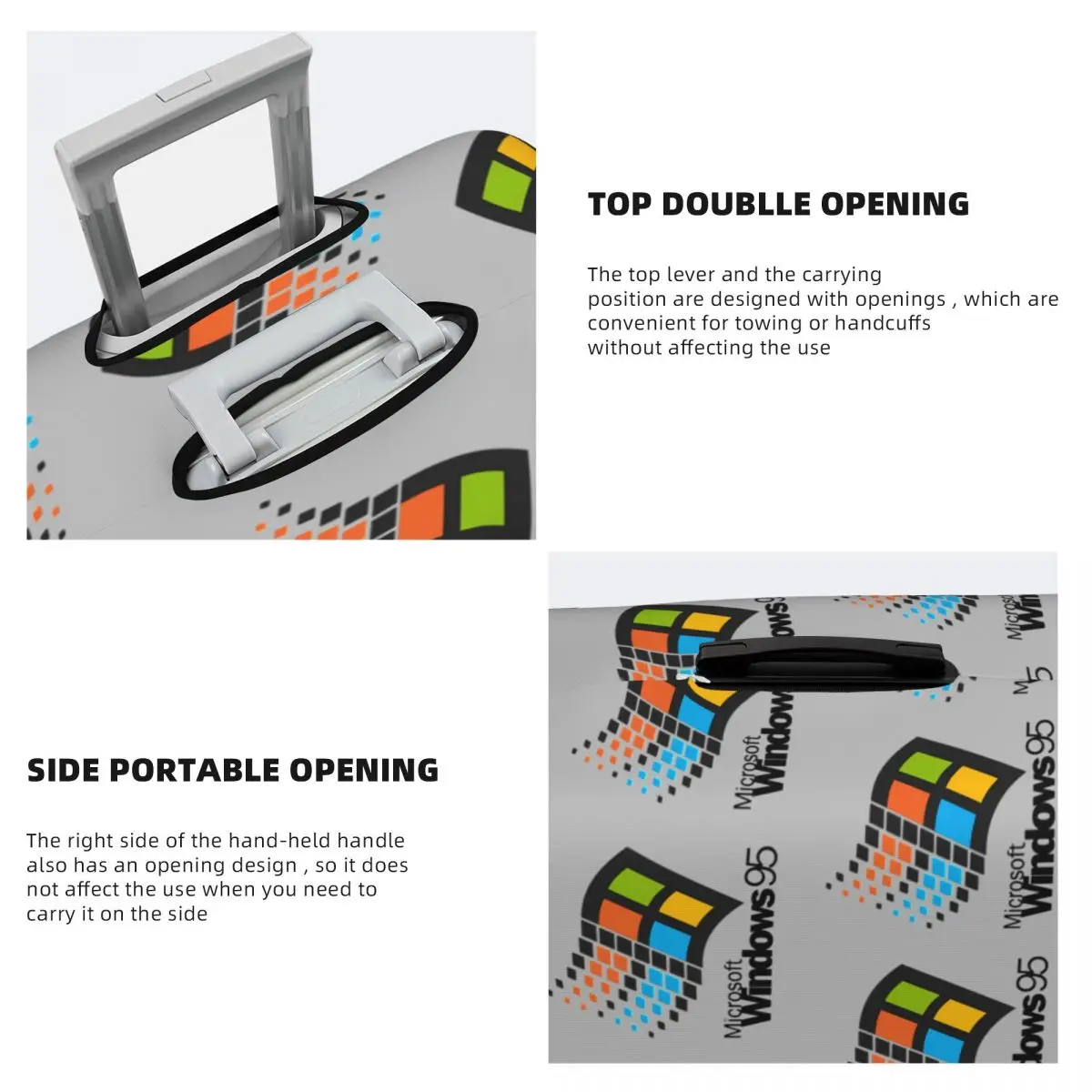 غطاء حماية صغير من Windows 95، أغطية حماية مرنة لأمتعة السفر مقاس 18-32 بوصة