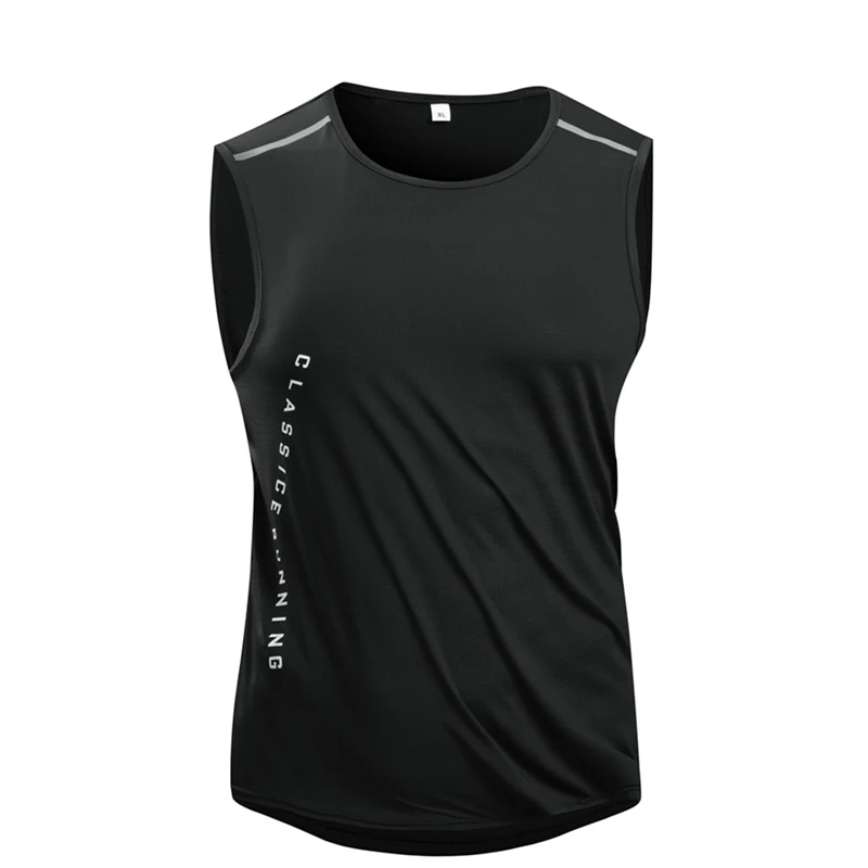 

CHRLCK Men's Running Vest Quick Drying Gym Tank top Men Fitness Sleeveless Shirt Male Mesh Breathable Fitness Sports Men's Vest