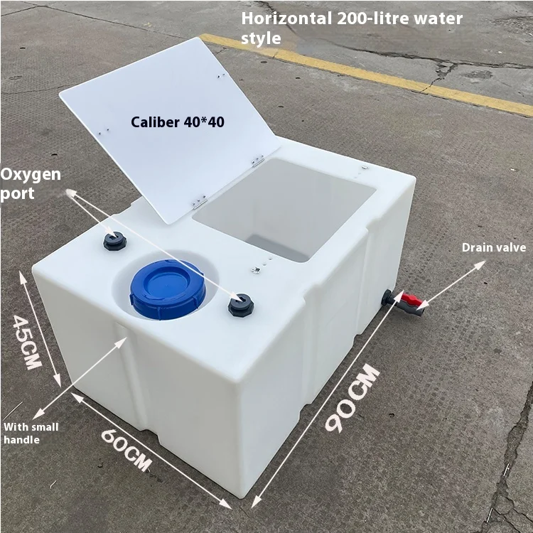 Beef Tendon Material Horizontal Square Movable Cover Fish Bucket Recyclable Aquaculture Bucket Flip-Top Design Collapsible