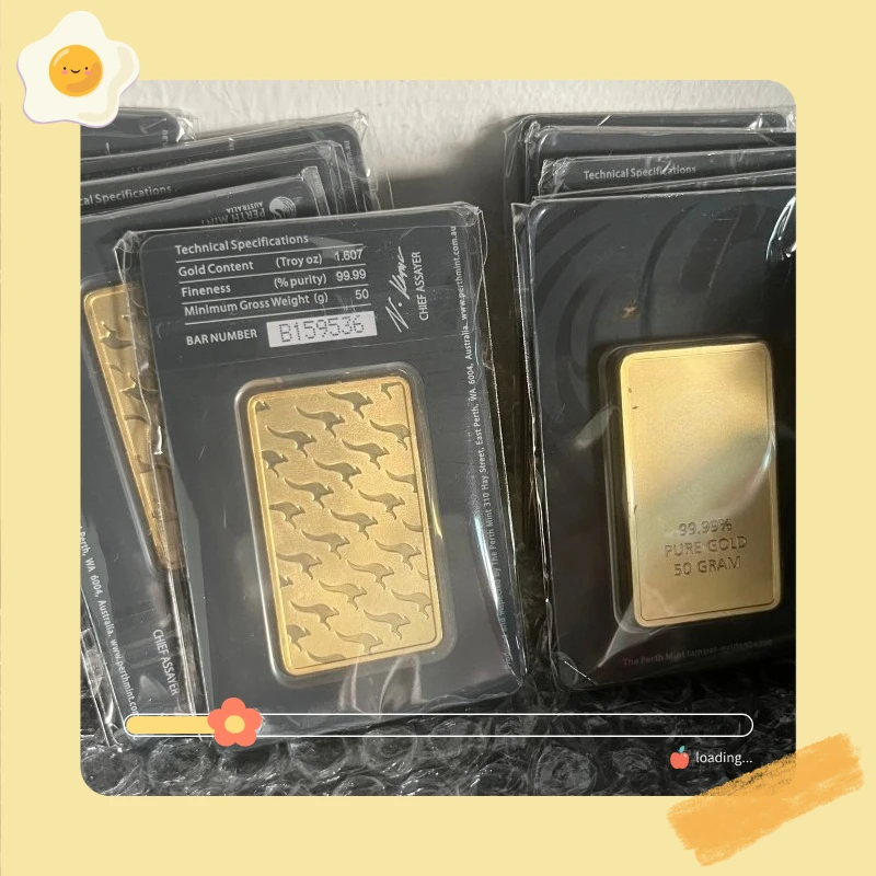 

1 oz Australia Gold Bar A B C E Series Seal Packaging With An Independent Serial Number Brass Core Gold Block Festival Gifts