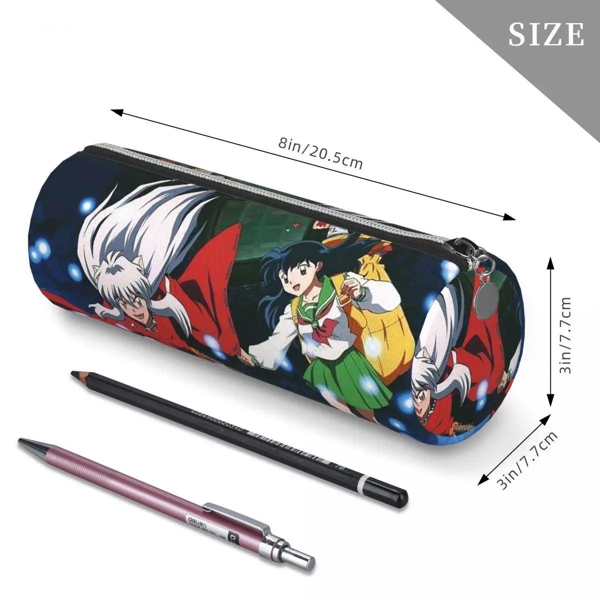 Inuyasha Anime Kagome Higurashi Pencil Case for Boy Girl School Cylinder Pen Box Pencil Bag Stationery Supplies Pen Holder Bag view 3