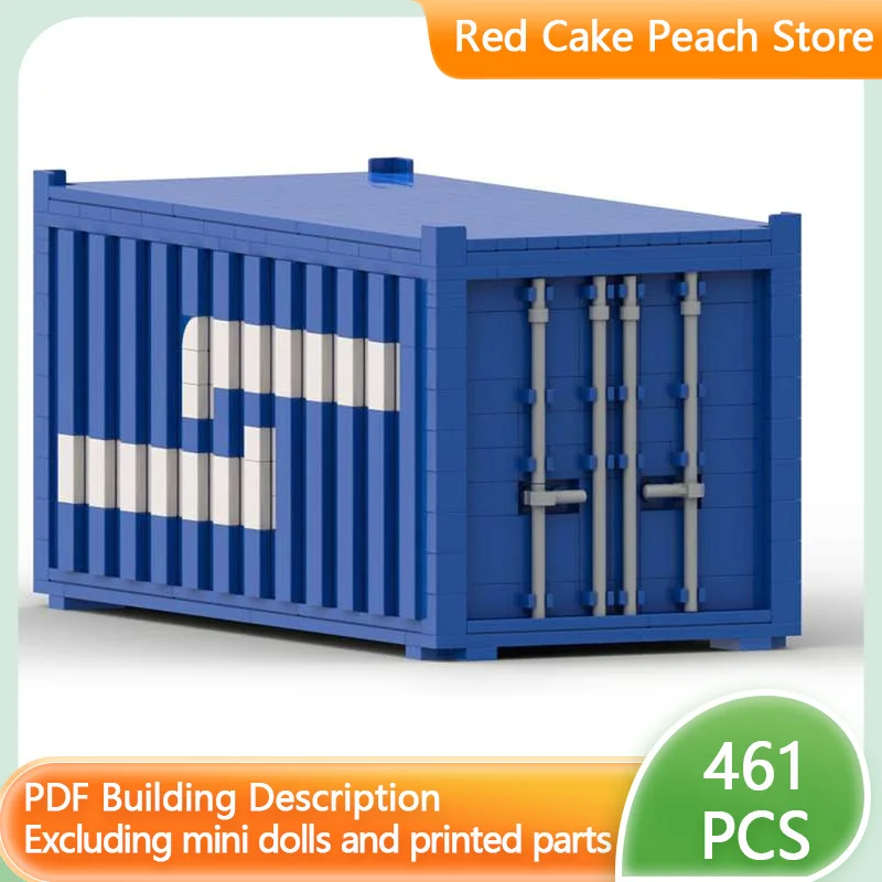 

City Car Model MOC Building Bricks Blue Shipping Container Modular Technology Children Holiday Gifts Assemble Toys Suit