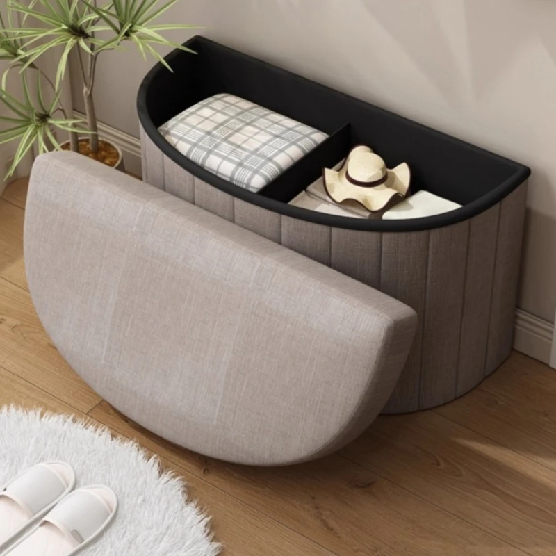 

Современный минималистичный пуфик для хранения вещей — складной диван большой вместимости с удобным мягким сиденьем и многофункциональным местом для хранения в спальне