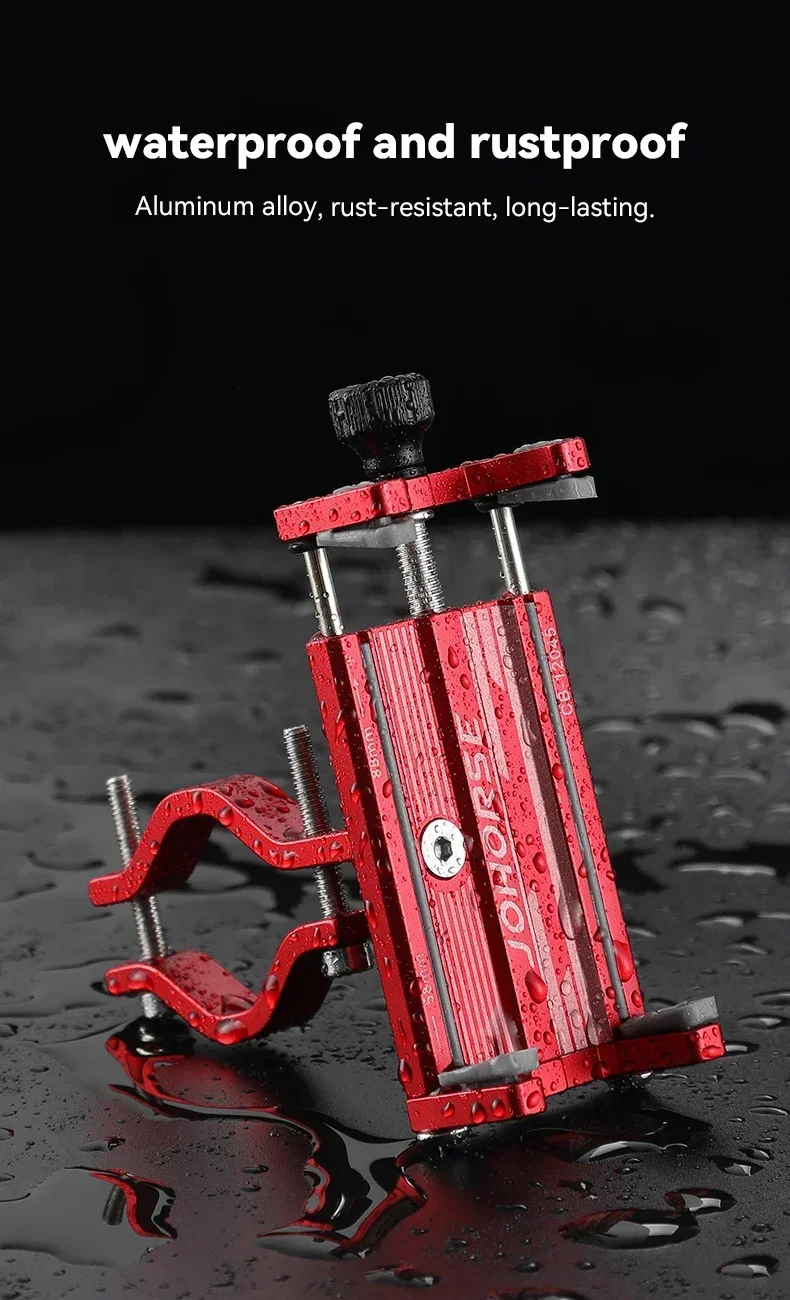 Universelle Fahrrad-Handyhalterung aus Verstellbarem Aluminiumlegierung für Roller und Fahrräder mit Halterungsbasis und Clip – Detail 16