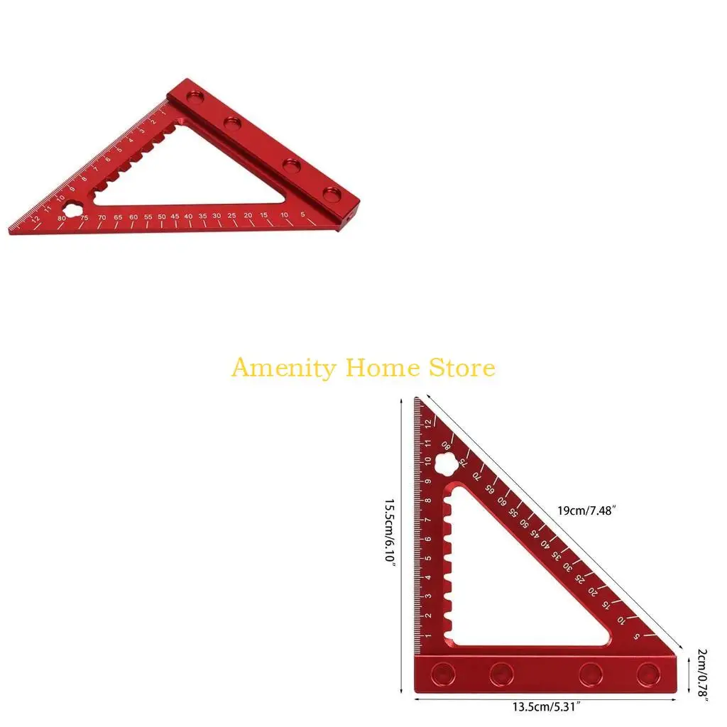

F26C Woodworking Triangular Ruler Aluminum Alloy Triangular Ruler Mea