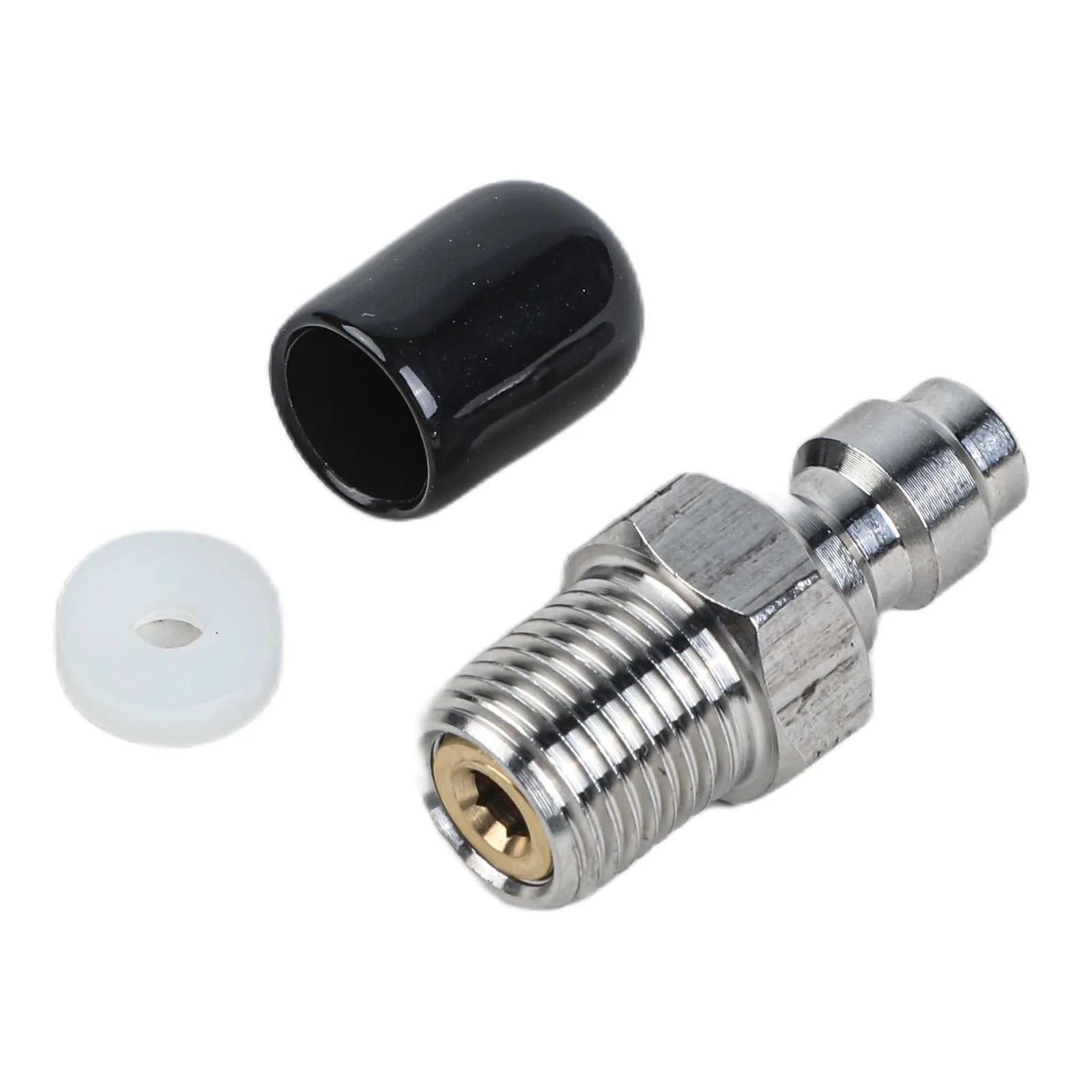 M10x1 Threaded Filling Joint with 8mm Male Connector Check Valve and Filter Stainless Steel and Copper Construction