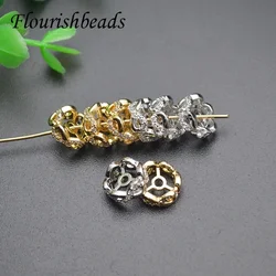 8/10mm Metal Flower Loose Spacer Beads CZ Paved Cap Trumpet Bead End Caps for DIY Jewelry Making Finding Supplies