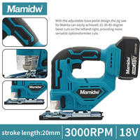 Mamidw DJV182Z 18V Brushless Jigsaw Electric Jig Saw with Cordless Barrel Handle Included 340W For Makita 18V Battery