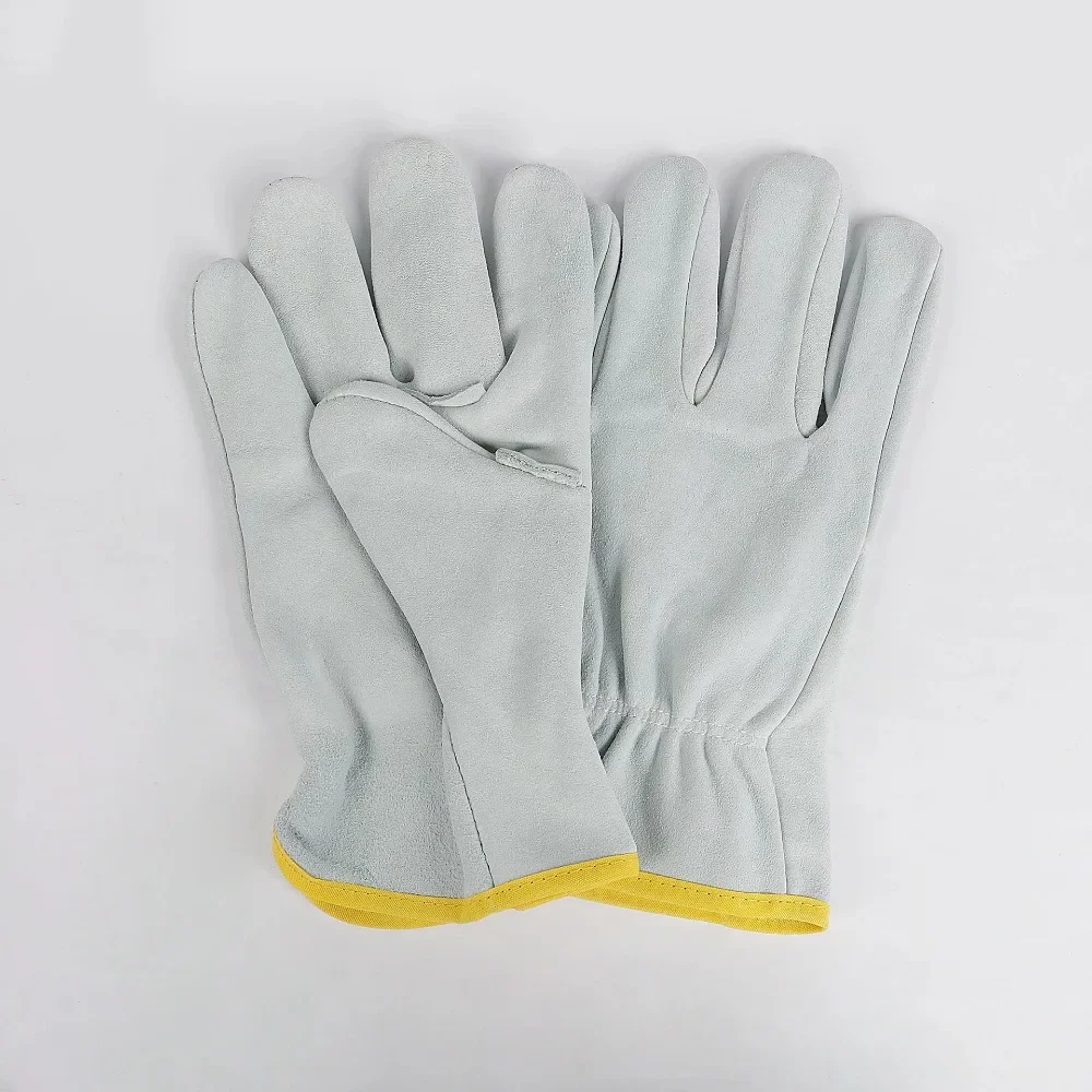 Arbeitshandschuhe, Schaffell-Leder, Arbeiter, Arbeit, Schweißen, Sicherheitsschutz, Garten, Sport, Motorradfahrer, verschleißfeste Handschuhe – Detail 6