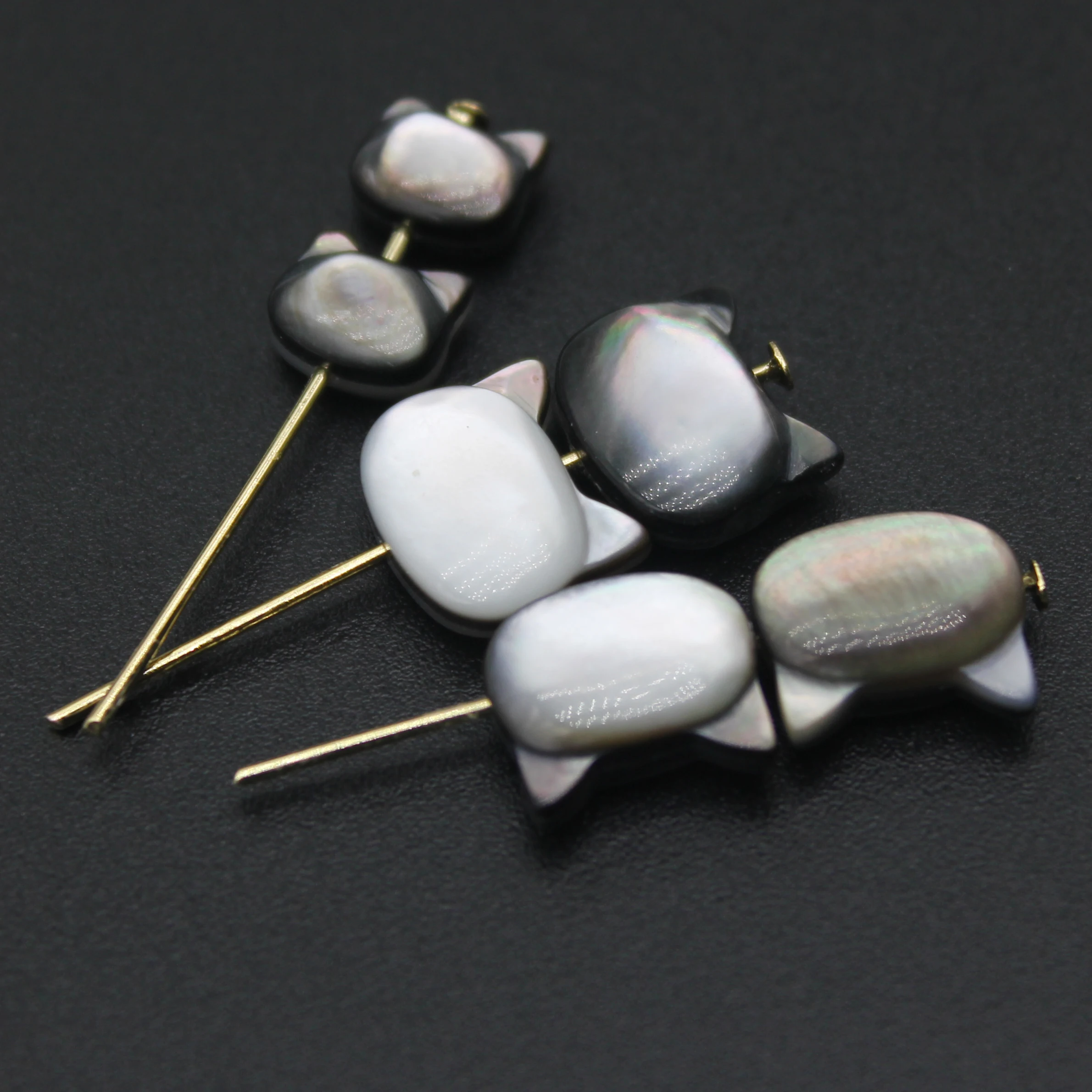 Natural MOP Seawater Shell Beads Cat's Head Shaped For Jewelry Making DIY Necklace Earring Bracelet Pendant Handmade Accessories