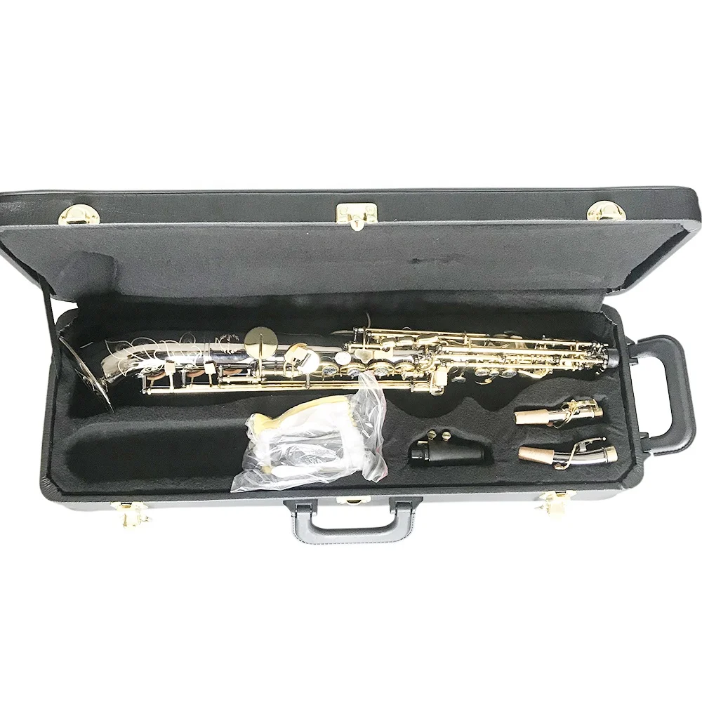 

Professional BB Key Black Nickel Body Lacquer Keys Soprano Saxophone Saxello JYSL101DBNL Woodwind Instrument