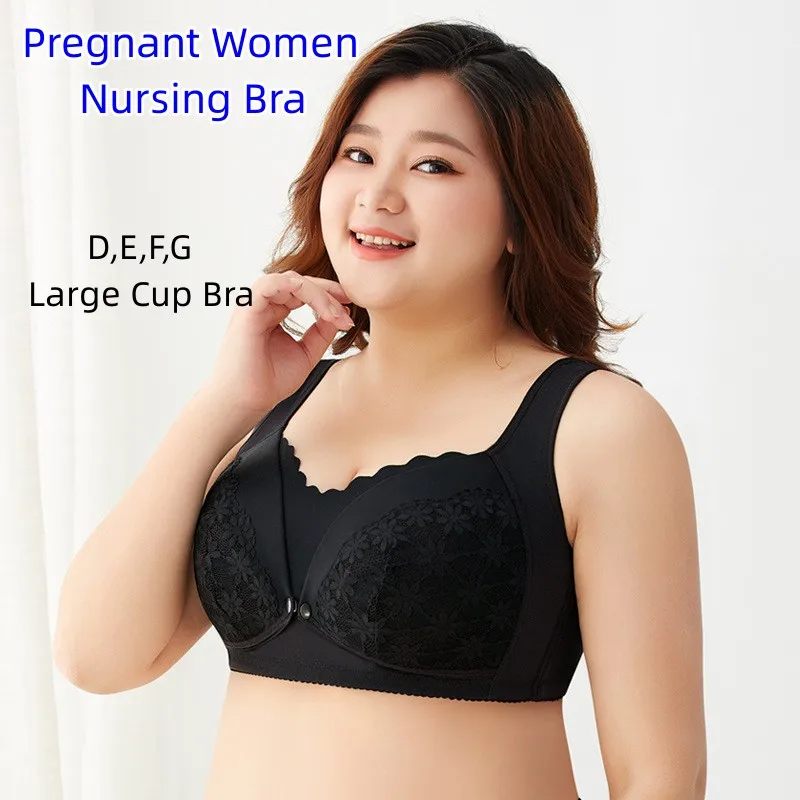 

Wirefree Nursing Bra Cotton Breastfeeding Bras for Pregnant Women Breast Sleep Underwear Large Size Mother Clothes Front Closer