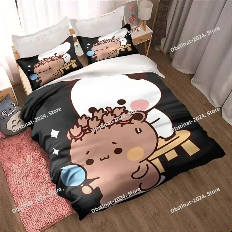 2025 Bubu Dudu Cartoon Cute Bear Kawaii Christmas Gift Bedding Set Duvet Cover Sheet Pillowcase Soft Quilt Cover Queen King Size