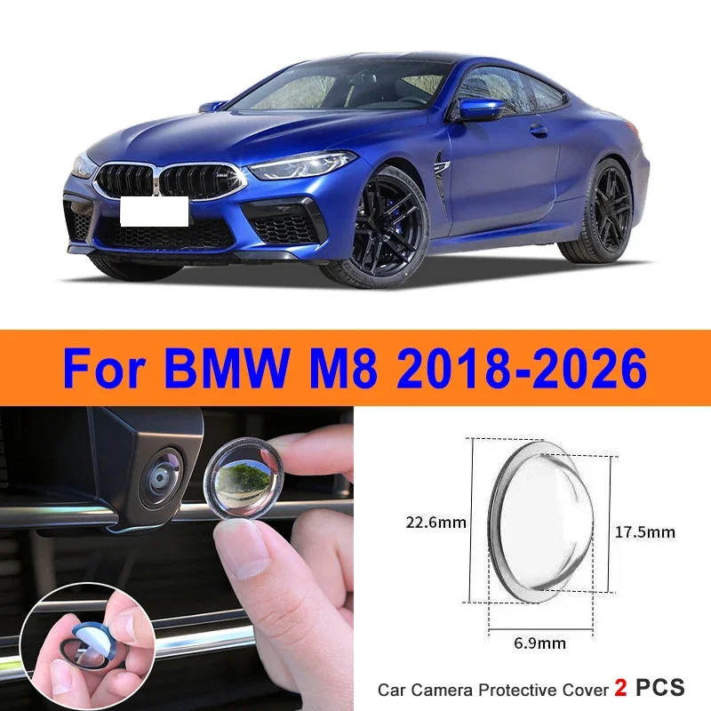 

360 Reverse Image Car Camera Cover Anti-Scratch PC Lens Protector Stickers For BMW M8 2018-2026 2Pcs