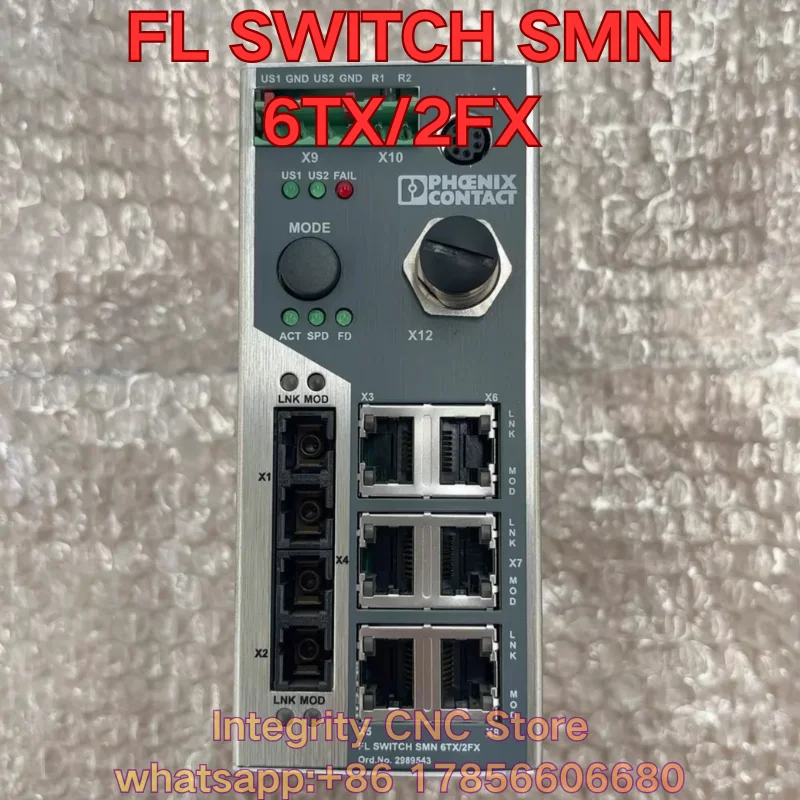 Second-hand FL SWITCH SMN 6TX/2FX industrial switch 2989543 functional test is normal