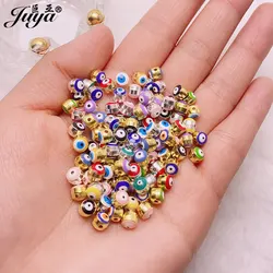 50pcs/lot Turkish Evil Eye Beads 5mm Round Spacers Beads For Jewelry Making Supplies DIY Handmade Bracelets Findings Accessories