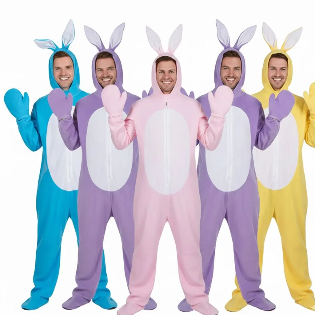 

Пижамы кигуруми-плюшевый флисовый костюм животного для Хэллоуина, пасхального косплея-теплый домашний комбинезон с капюшоном и 3D ушками