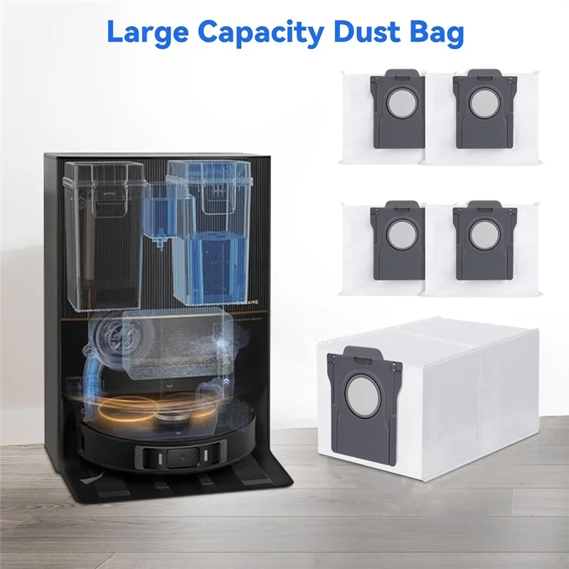 60 قطعة فرشاة جانبية دوارة مرشح ممسحة كيس لجميع الغبار لـ Dreame L10s Pro Ultra Heat/X30 Ultra/X30 Pro/S10 Pro Ultra Vacuum Parts-AA26