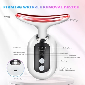 Neck facial beauty device vibration massage skindion home use beauty device face lift machine for face and neck personal care