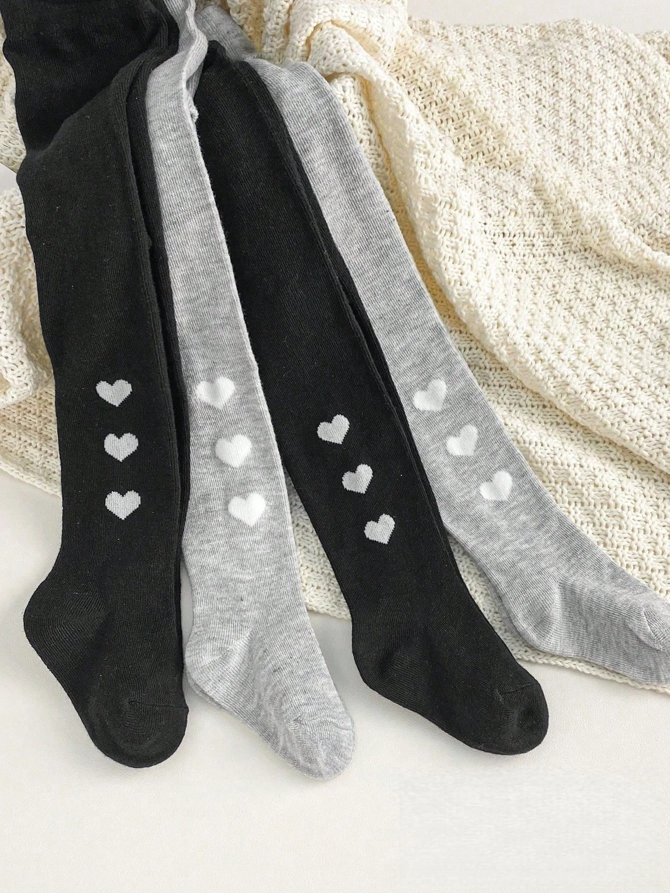 3 ITEM All-Season Simple Solid Baby Toddler Leggings Socks – Children Girl Kid Tights For School, Performance & Layering
