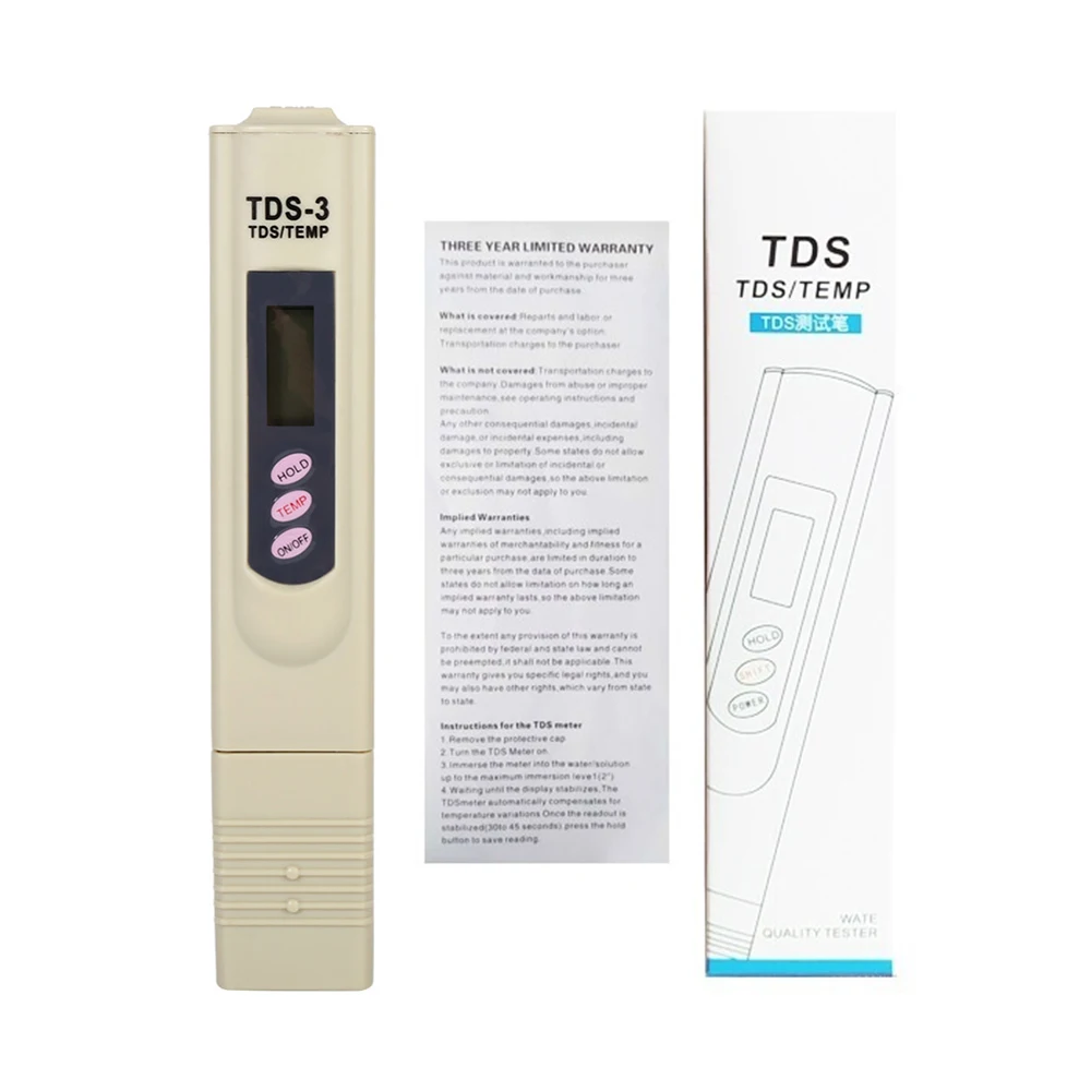 Portable LCD Digital TDS Water Quality Tester Water Testing Pen Filter Meter Measuring Tool For Fish Aquarium Swimming Pool