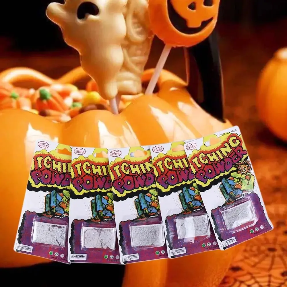Halloween presente festa adereços fontes de festa truque engraçado jogo engraçado abril tolo brincadeira brinquedos coceira em pó mordaça piadas brinquedos
