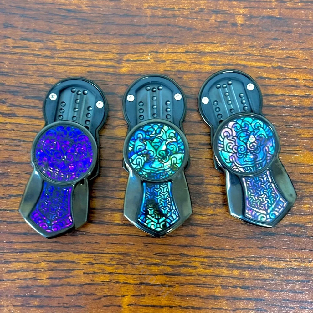 منزلق دفع ميكانيكي متعدد المدار يدور اليسار واليمين 360 درجة °   EDC الفولاذ المقاوم للصدأ الكبار لعبة تخفيف التوتر ألعاب القلق