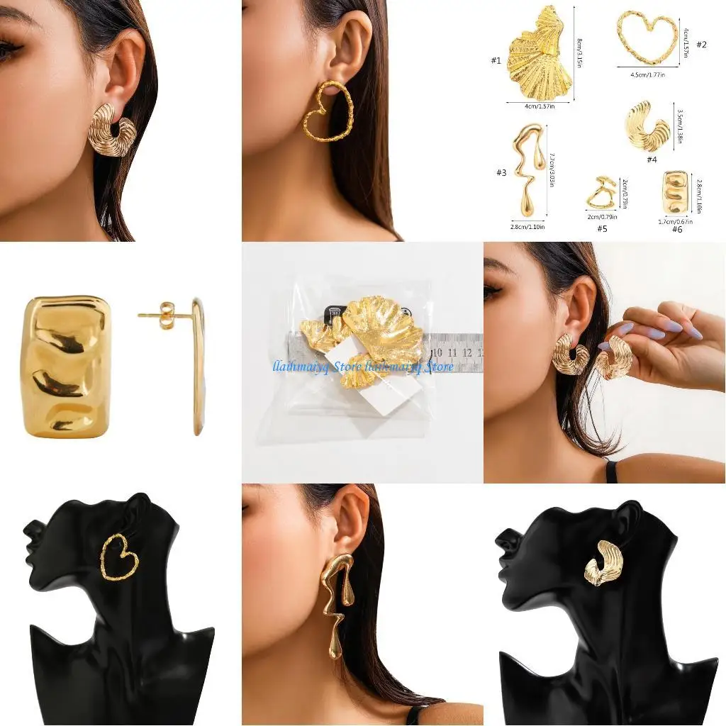 

573B Leaf Earrings Women Y2K Exaggerate Leaf Earrings Jewelry