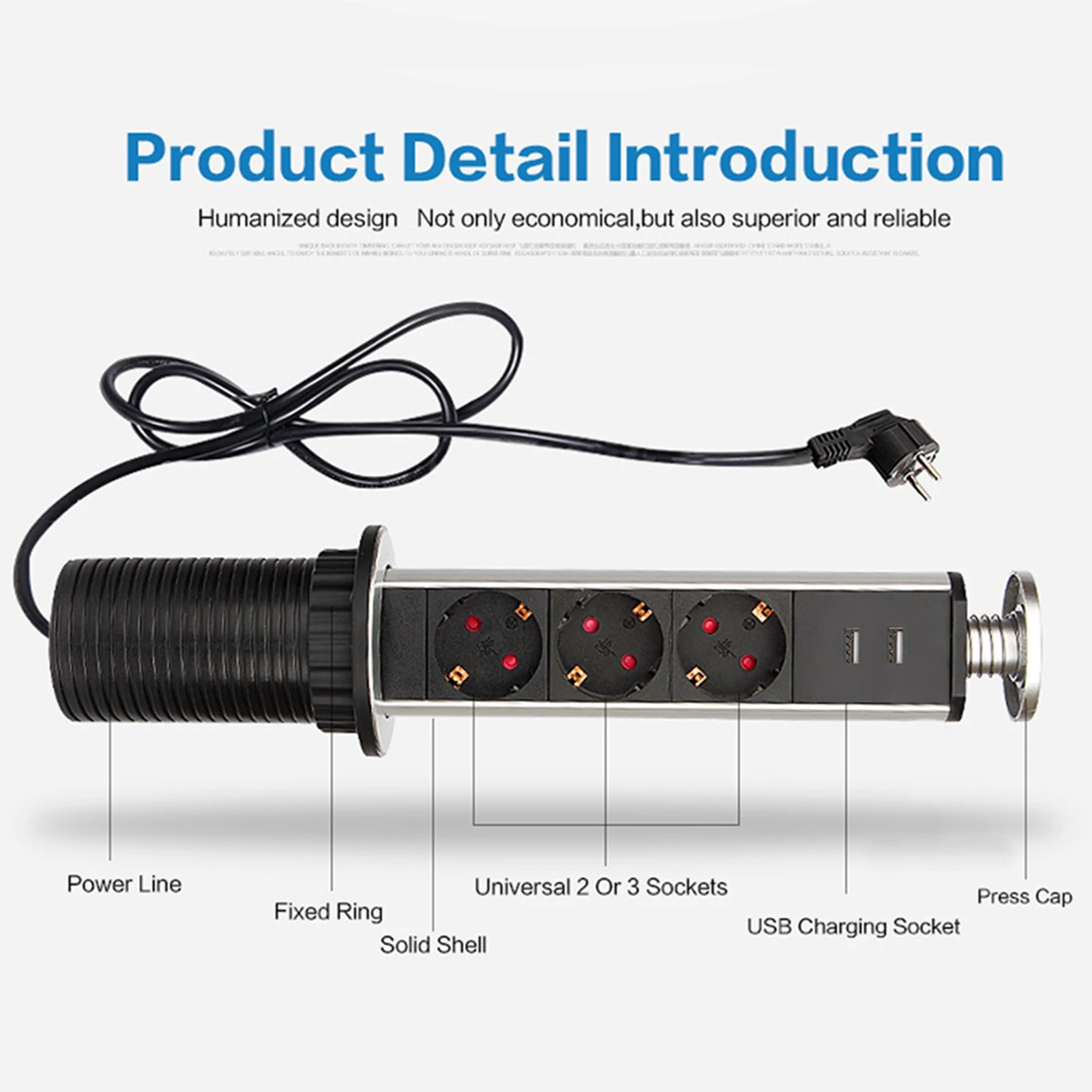 Desk Power Outlet Plug Home Pull USB Socket Electrical Tensile Power Outlet Plug Worktop Desk Home Pull USB Socket Zy Plug250V