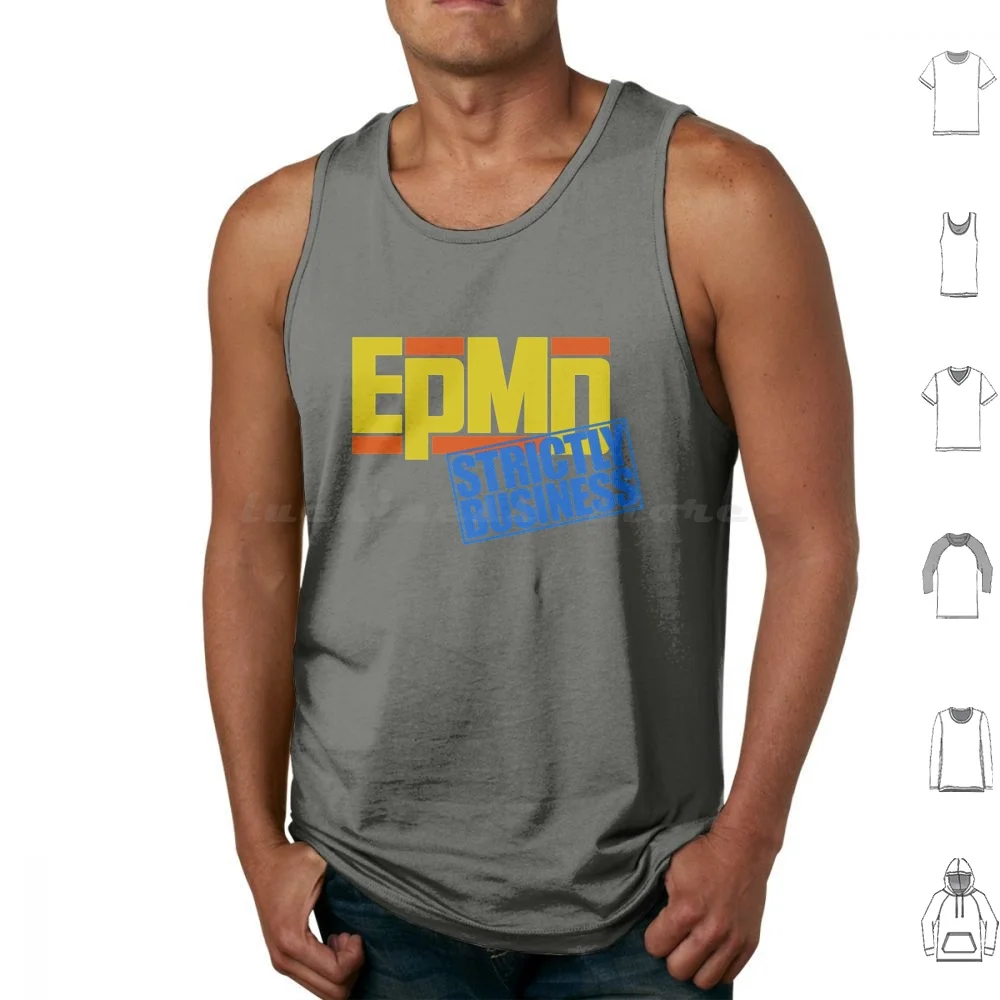 $Trictly Bu$Ine$$ Tank Tops Print Cotton Epmd Eric Sermon Strictly Business Cool Unique Stylish Fashion Blue Yellow