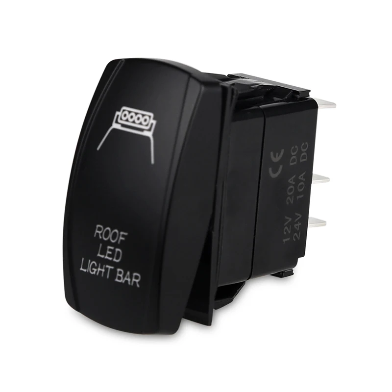 Car Boat Rocker Toggle Switch 12V 24V ON/OFF 5 Pin Latching Waterproof Marine Push Button LED Light Bar FOG REAR SPOT Lights