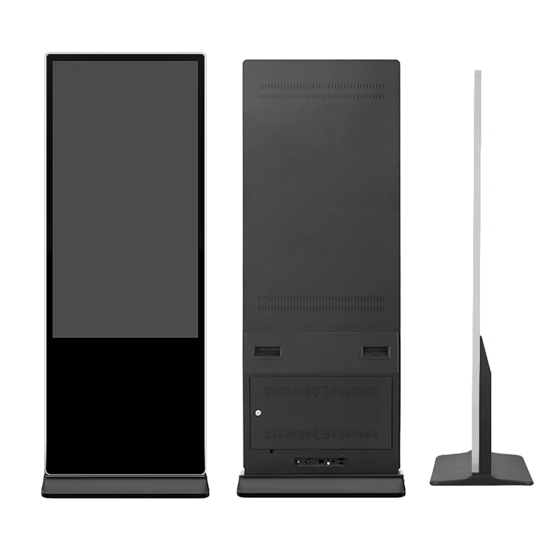 

55-дюймовый бесплатный образец Доступный ультратонкий тотемный дисплей Сенсорный экран Киоск Рекламный плеер Напольный цифровой вывесок