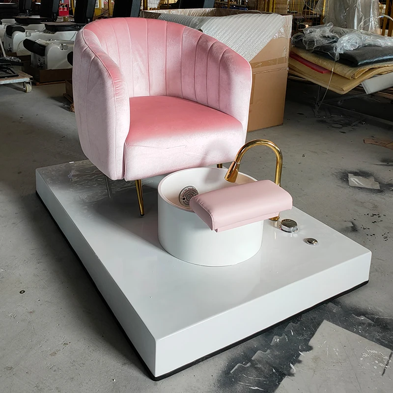 

Factory Price Luxury Pink Pedicure Throne Sofa Chair Foot Spa Massage Chairs for Nail Salon
