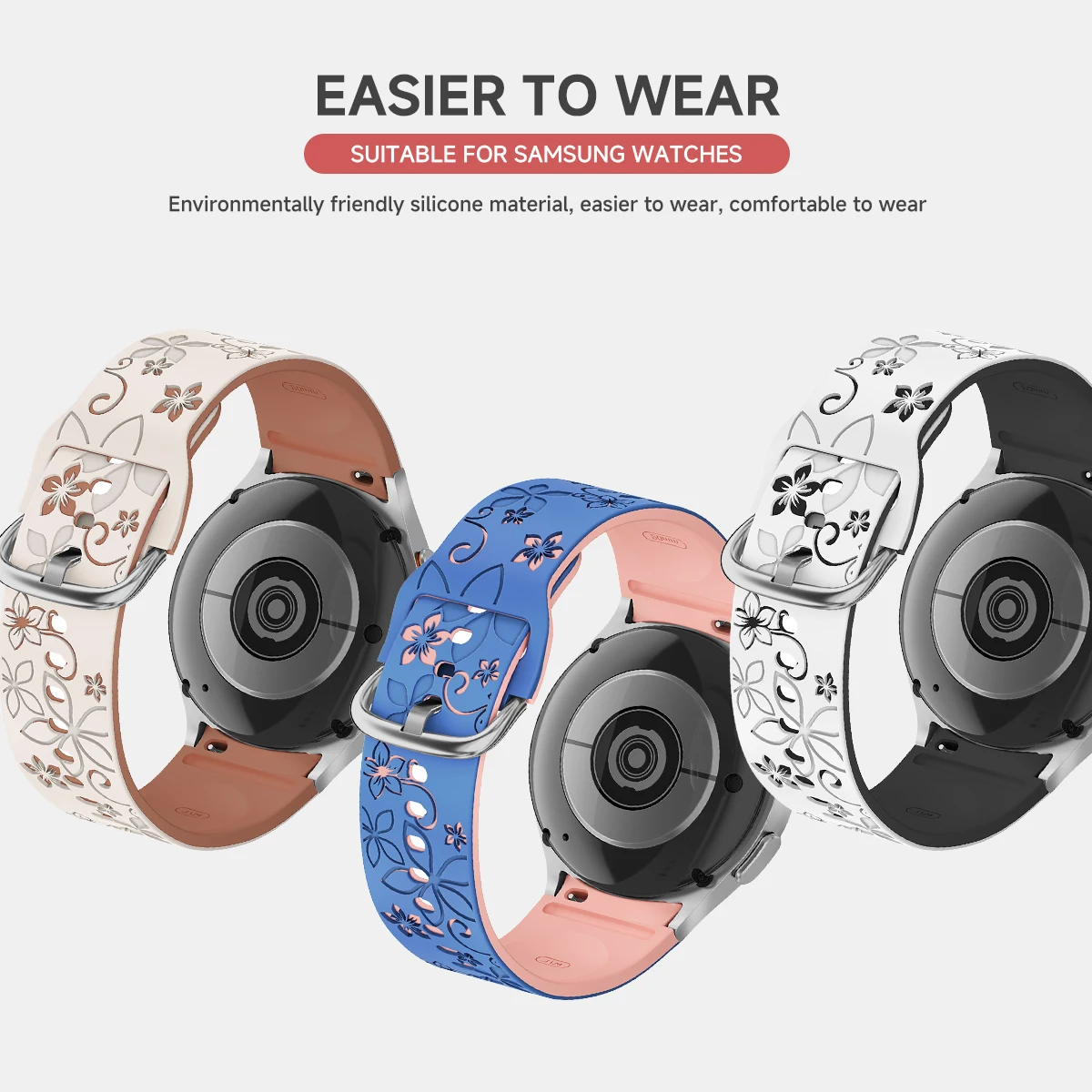 لا يوجد فجوات لساعة سامسونج جالاكسي 7/5 برو/4 6 كلاسيك 40 44 ملم سوار رياضي من السيليكون المحفور كوريا جالاكسي ساعة 7 أشرطة