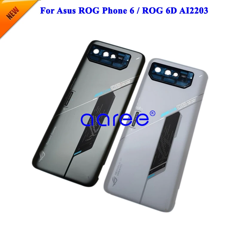 Battery Cover For ASUS Rog Phone 6 Back Housing For AUS Rog 6D AI2203 Back Housing Door With adhesive and Camer lens