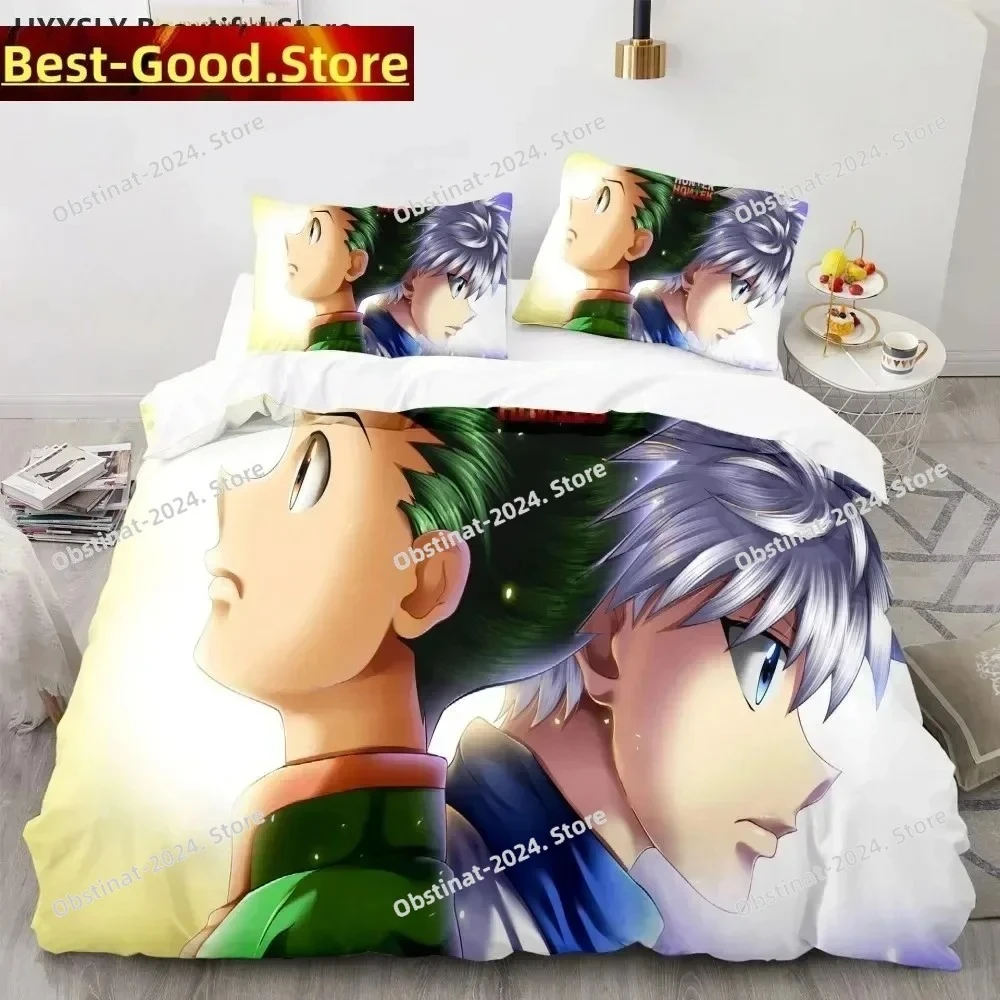 

Hunter X Hunter 3D Japanese Anime Bedding Set Printed Set Duvet Cover Sheet Pillowcase Bed Soft Quilt Cover Full Queen King Size