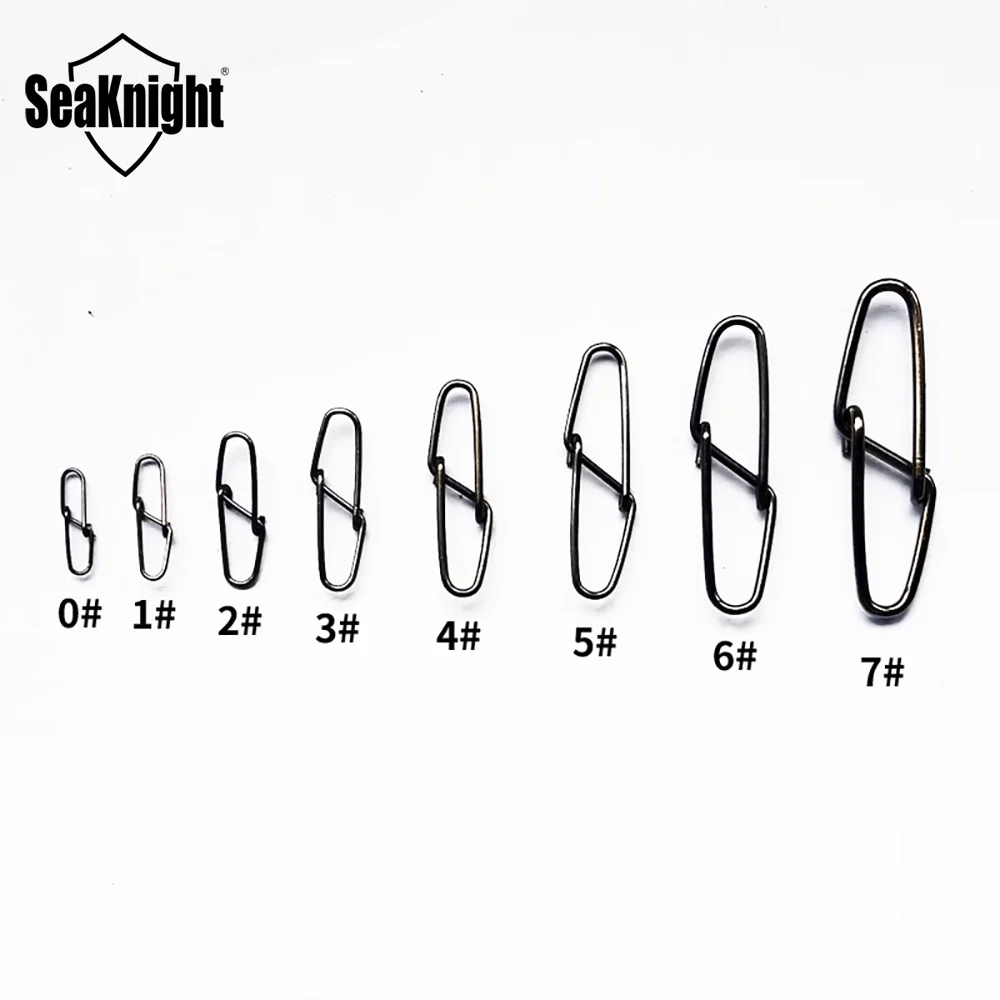 2024 SeaKnight 50PC Stainless Steel Fishing Connector Fishing Accessory Strong Drag 20kg33kg42kg52kg66kg80kg Fishing Tool Snap