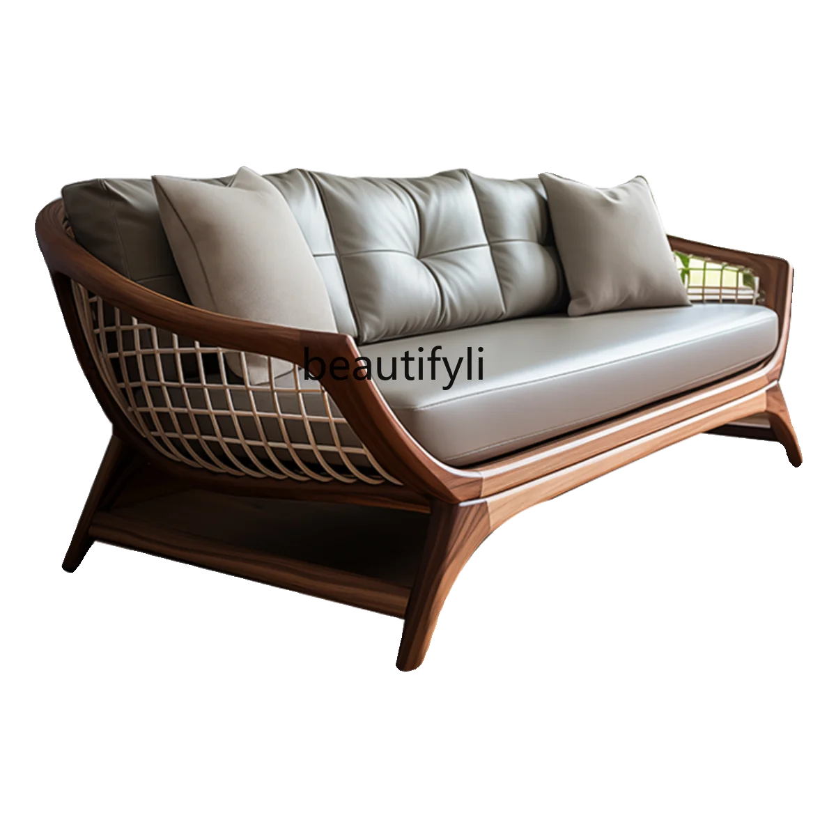 

New Chinese Style Arhat Bed Flat Bed Living Room Solid Wood Sofa North America Black Walnut Simple Modern Chaise Bed