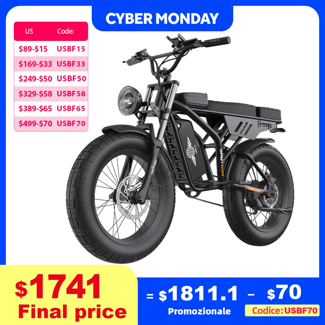 

2 Year Warranty Freego F2 Pro Electric Motorcycle Dirt Bike for Adults 1400W 20"x 4.0"Fat Tires Electric Bike 34MPH Ebike UL2849
